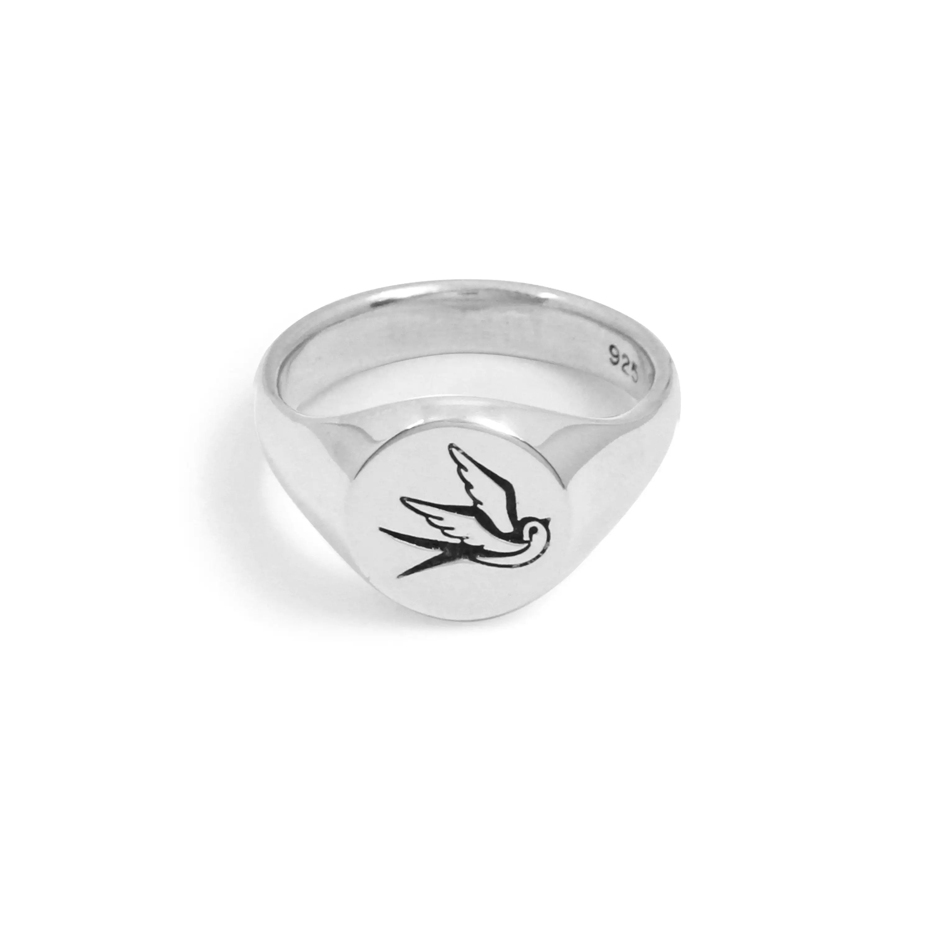 Swallow Signet Ring in Sterling Silver