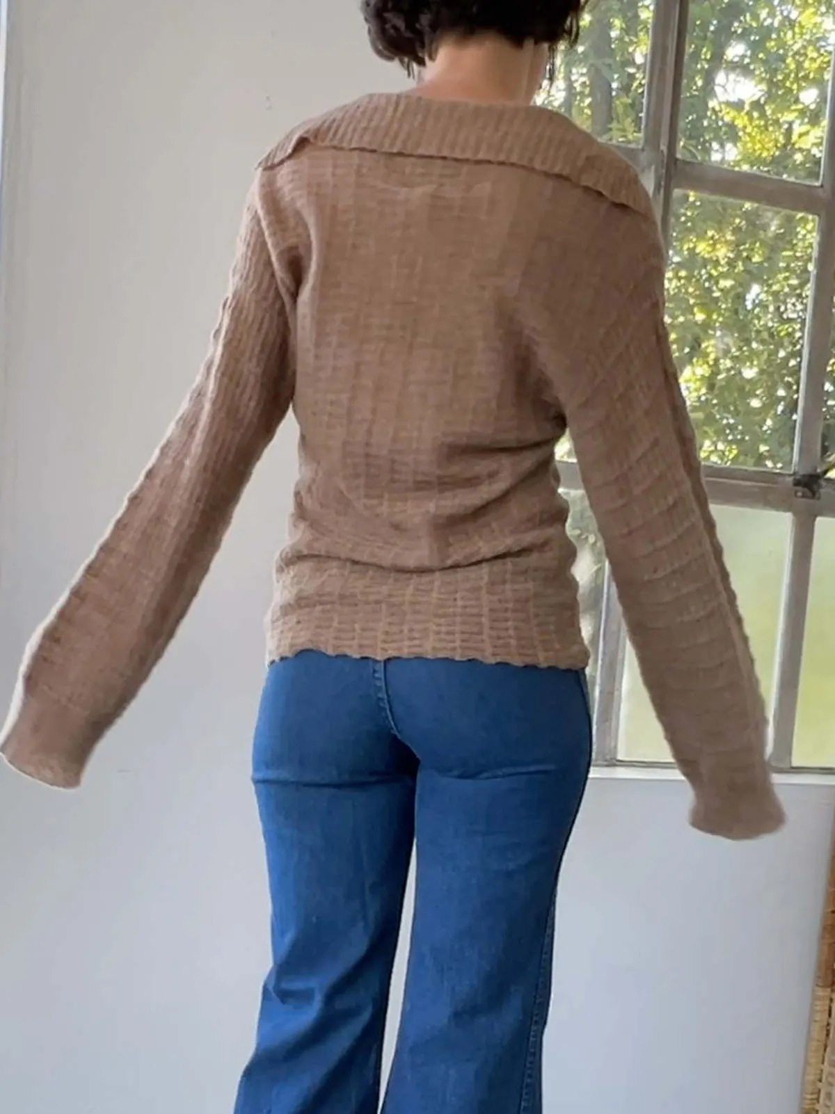 Textured Alpaca Sweater - Almond