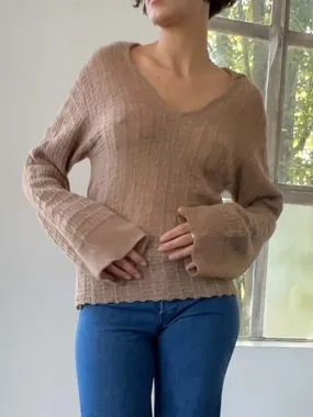 Textured Alpaca Sweater - Almond