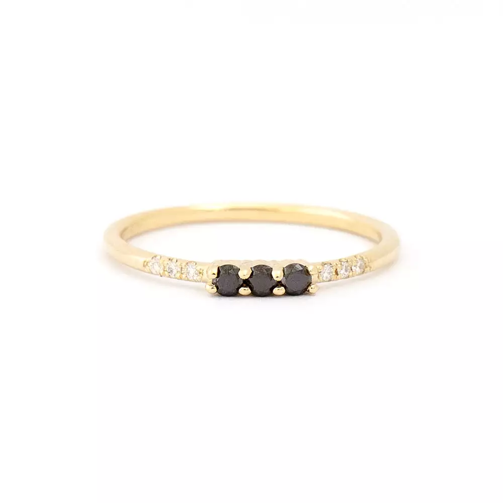 Three Black Diamond Equilibrium Ring