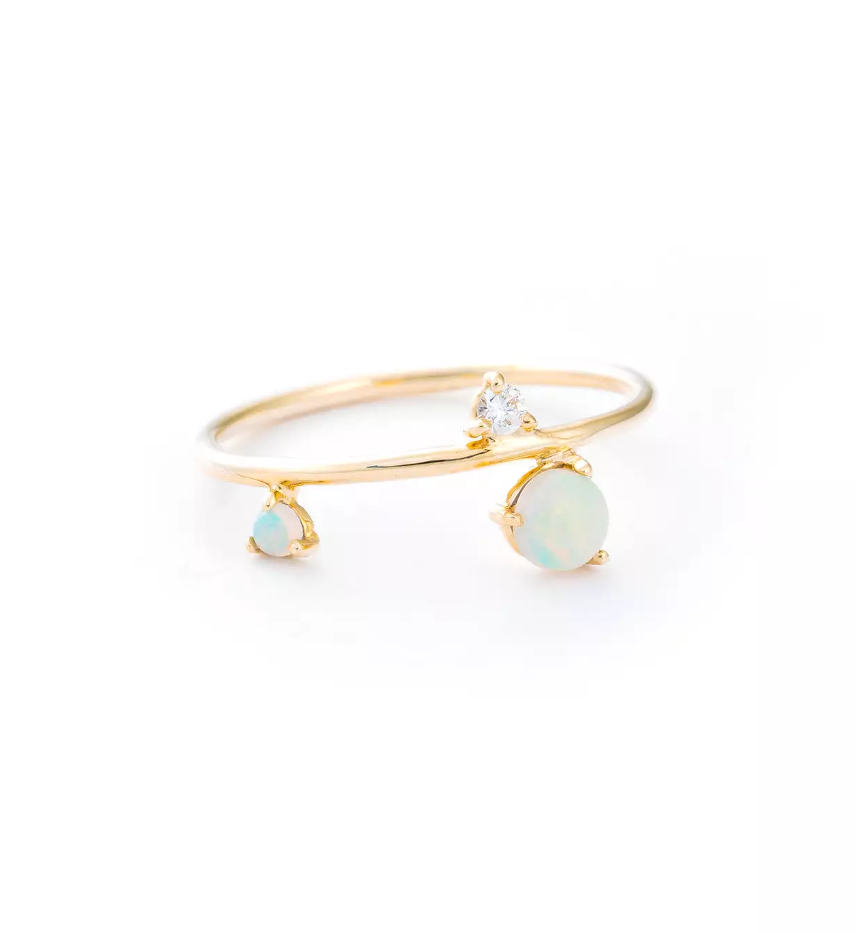 Three-Step Opal & Diamond Ring