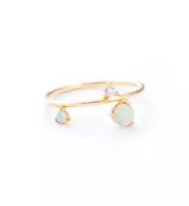 Three-Step Opal & Diamond Ring