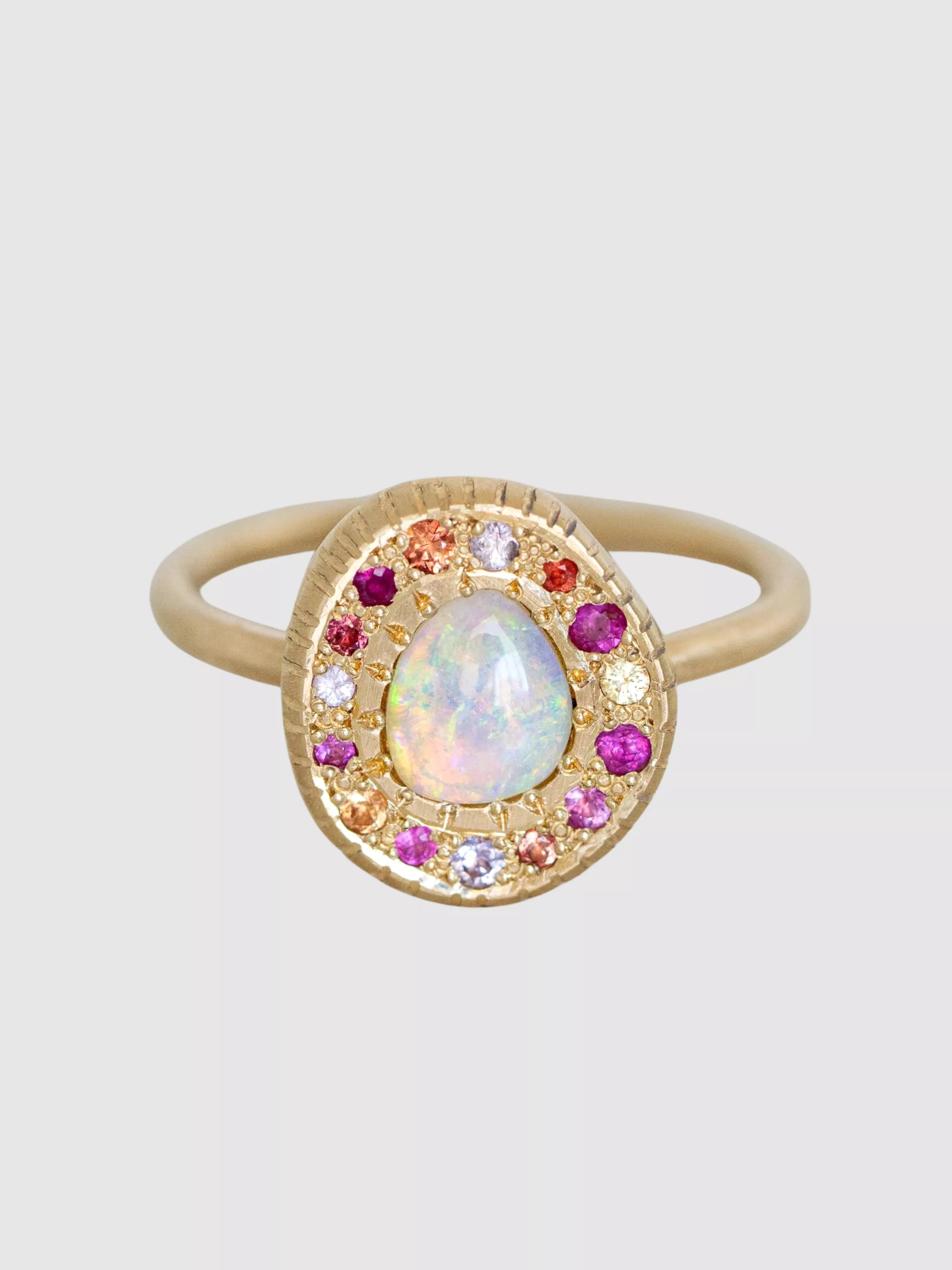 Trilliant Opal Pebble Ring