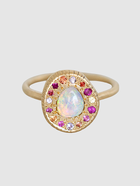 Trilliant Opal Pebble Ring