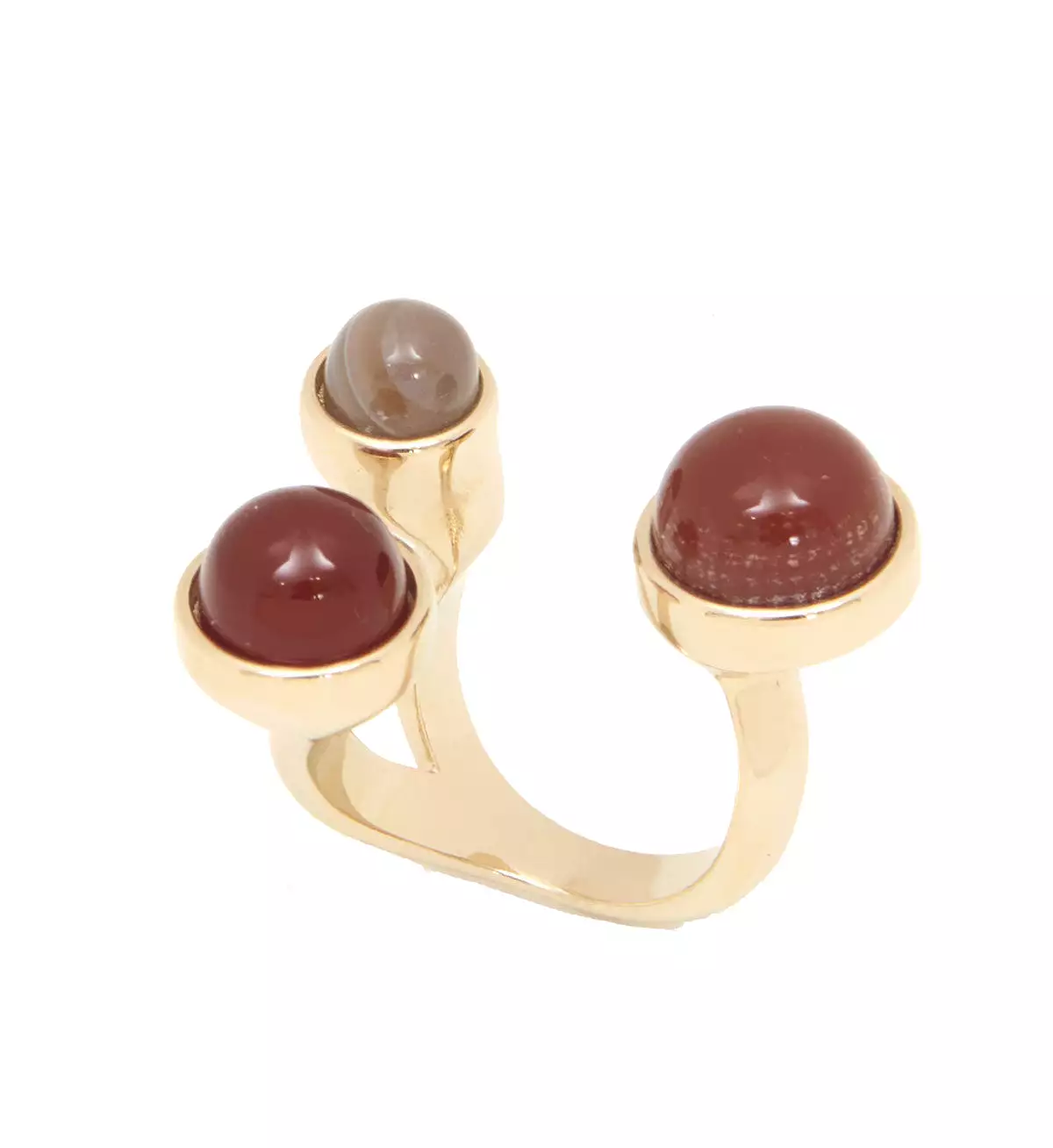 Zodiac Ring Leo ring 3, cornelian & agate